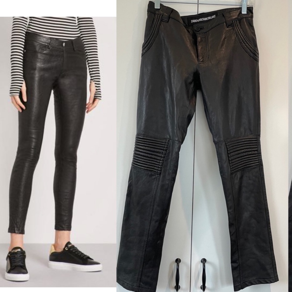 Zadig & voltaire genuine leather moto pants FR 36